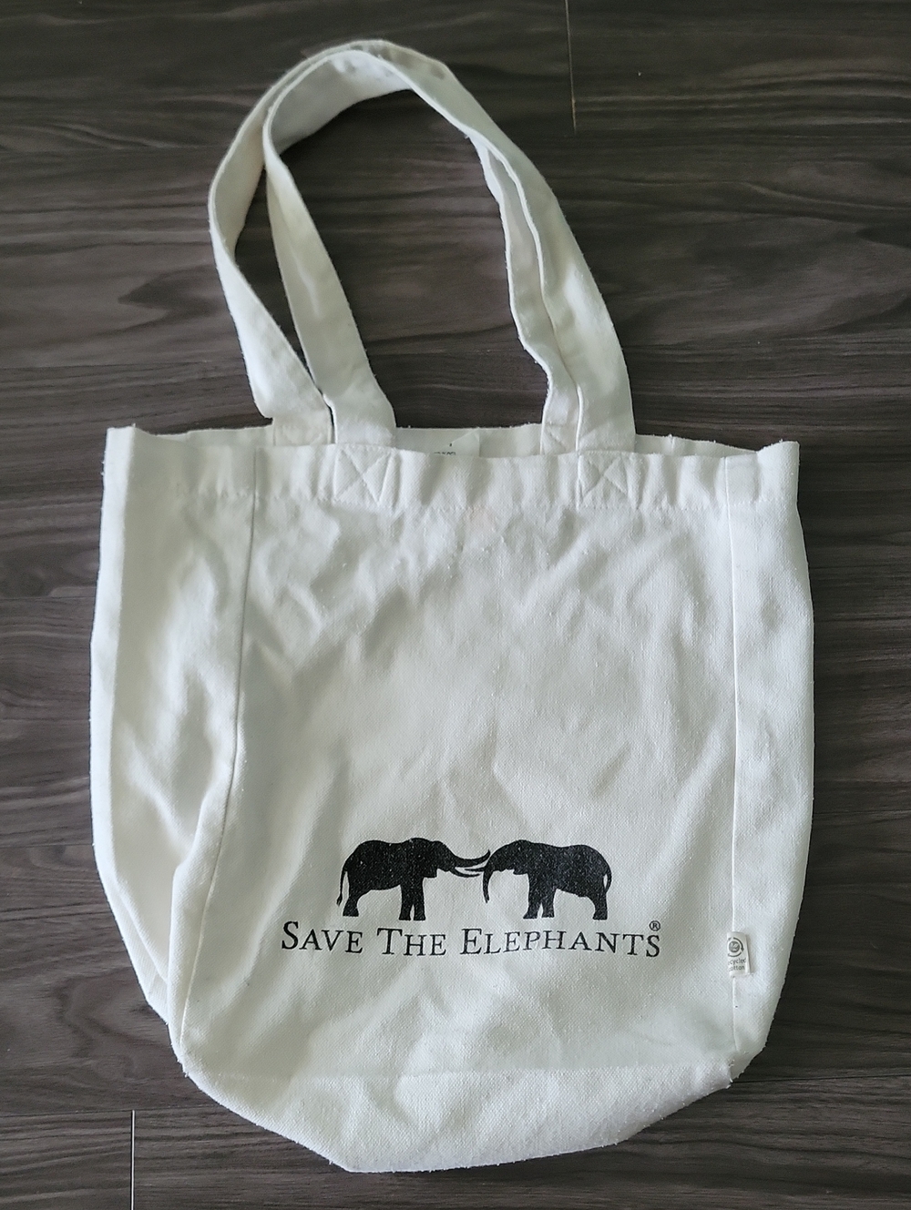 White Canvas Tote Bag - Save The Elephants 🐘